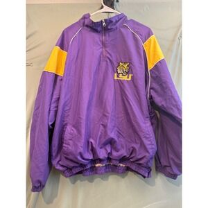 58 Sports LSU Tigers Pullover Windbreaker XXL  Purple Gold Embroidered Pockets